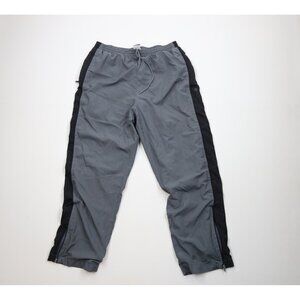 Vtg 90s Champion Mens Large Lined Color Block Wide Leg Windbreaker Pants Gray